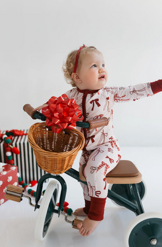 Merry Little Bows Zipper Romper