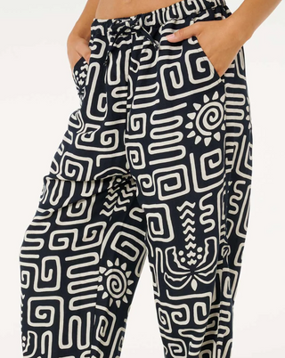 Sunset Luau Wide Leg Pants (Black/Off White) ONLINE EXCLUSIVE