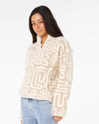 Sunset Luau 1/4 Zip Polar Fleece (Bone) ONLINE EXCLUSIVE