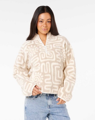Sunset Luau 1/4 Zip Polar Fleece (Bone) ONLINE EXCLUSIVE
