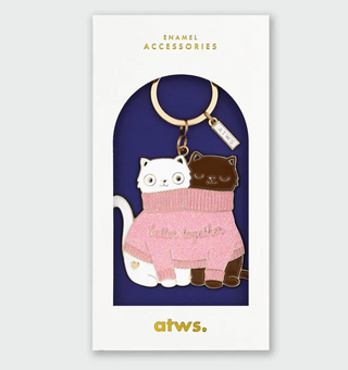 2 Cats in a Sweater Keychain