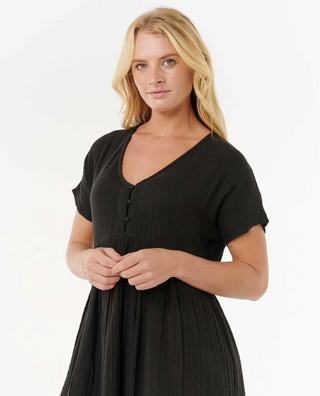 Premium Surf Short Sleeve Dress (Black) ONLINE EXCLUSIVE