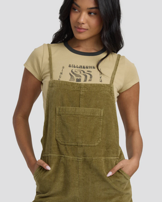 Wild Pursuit Cord Overall Romper (Martini Olive)