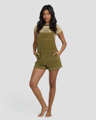 Wild Pursuit Cord Overall Romper (Martini Olive)