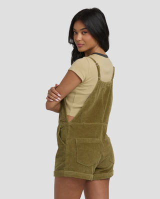 Wild Pursuit Cord Overall Romper (Martini Olive)