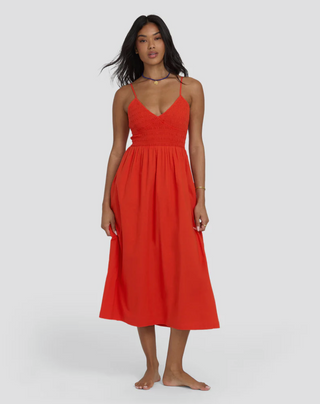 Such A Trip Midi Dress (Red Aloha)