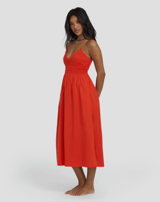 Such A Trip Midi Dress (Red Aloha)
