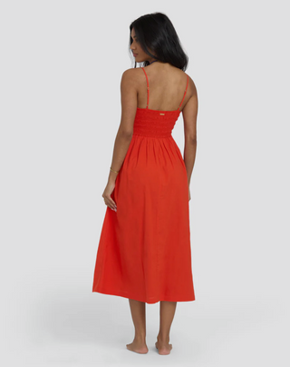 Such A Trip Midi Dress (Red Aloha)