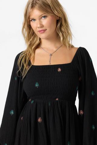 Gracyn Palm Short Dress (Black)