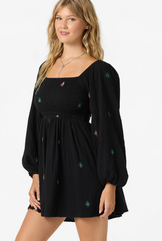 Gracyn Palm Short Dress (Black)