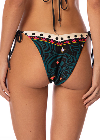 Flamingo Night Sunshine Regular Rise Tie Side Bikini Bottom
