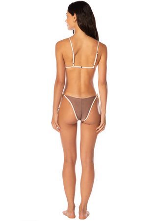 Mocha Pearl Dreamscape Low Rise Single Strap Bikini Bottom