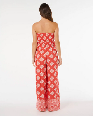 VENTURA SHIRRED JUMPSUIT (Red)