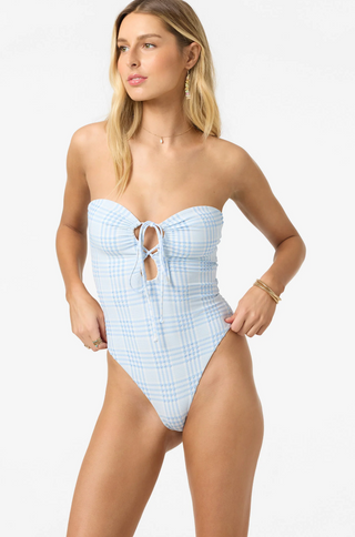 Catamaran Plaid Poolside One-Piece (Azurine)
