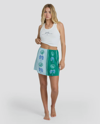 Wave Washed Printed Skirt (POOL BLUE)