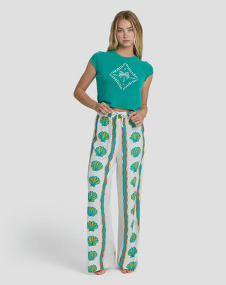 Coastal Crush Elastic Waist Pants (SALT CRYSTAL)