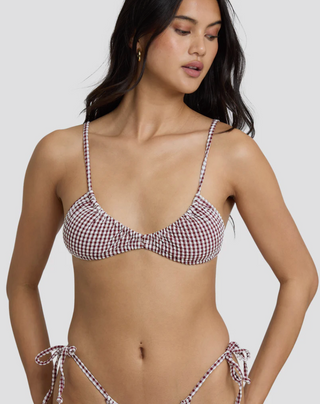 Mini Wave Check Teagan Bralette Bikini Top (RDA)