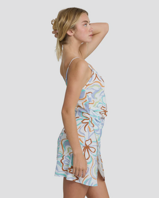 By Your Side Mini Dress (White Multi)