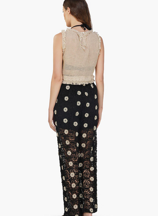 Talia Crochet Fringe Embellished Top