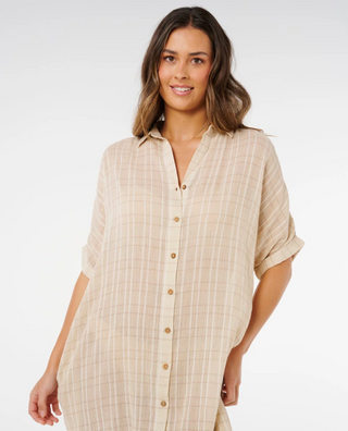 Paradise Check Cover Up (Off White)