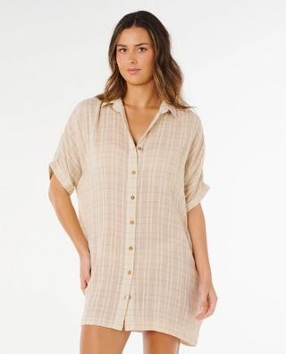 Paradise Check Cover Up (Off White)