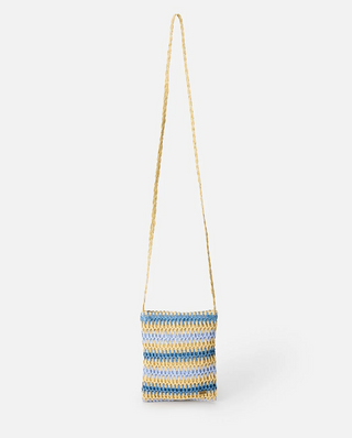 Crochet Mini 2.7L Crossbody Bag (Blue/Natural)
