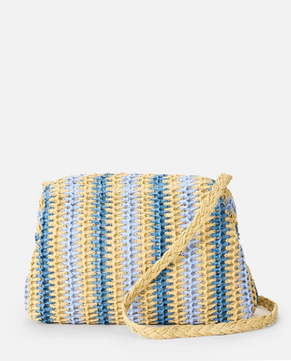 Crochet Framed Clutch (Blue/Natural)