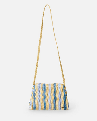 Crochet Framed Clutch (Blue/Natural)