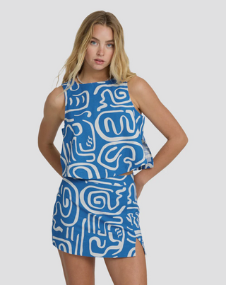 Wave Washed Printed Skirt (True Blue) ONLINE EXCLUSIVE