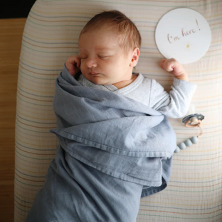 Organic Cotton Muslin Swaddle Blanket (Tradewinds)