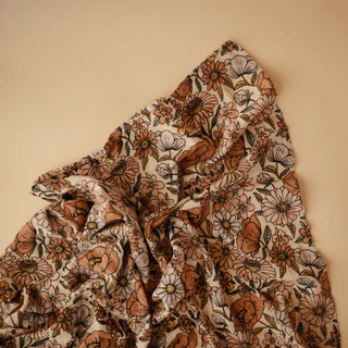 Organic Cotton Muslin Swaddle Blanket (Retro Flowers)