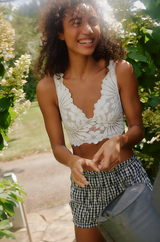 PETAL PARTY PLUNGE BRALETTE (Ivory)