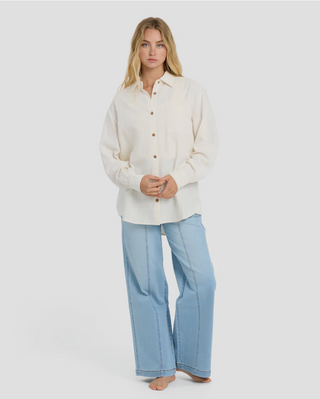 Wanderer Solid Long Sleeve Woven Top (SCS1)