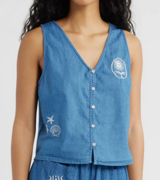 CATALINA ISLAND CHAMBRAY VEST (Mid Blue)