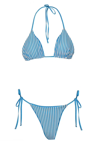 Blue Balmy Sliding Triangle Bikini Top