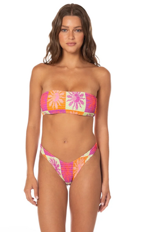 Patch Play Bryn Strapless Bandeau Bikini Top (Pastel Purple)