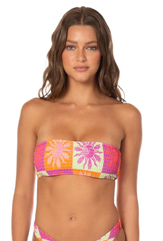 Patch Play Bryn Strapless Bandeau Bikini Top (Pastel Purple)