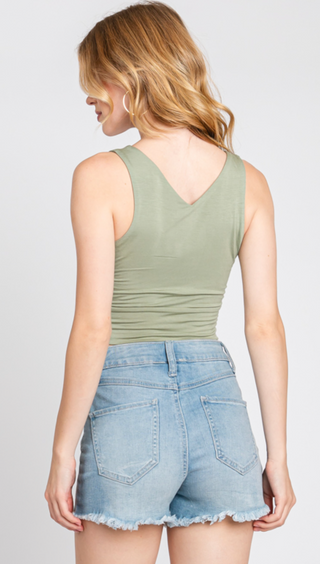 Double V Modal Skimmer Top (Fern)