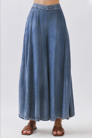 TENCEL WASHED WIDE FLOWY LEG PANTS ONLINE EXCLUSIVE