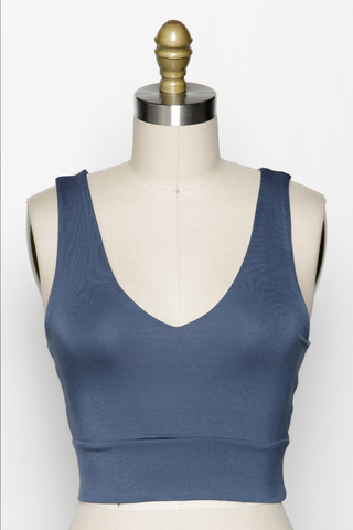 Double V Modal Skimmer Top (Modern Navy)