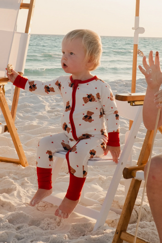 Star Spangled Teddy Zipper Romper