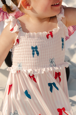 Liberty Bow Smocked Twirl Dress