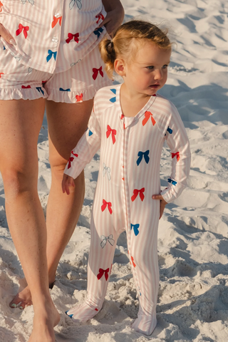 Liberty Bow Zipper Romper