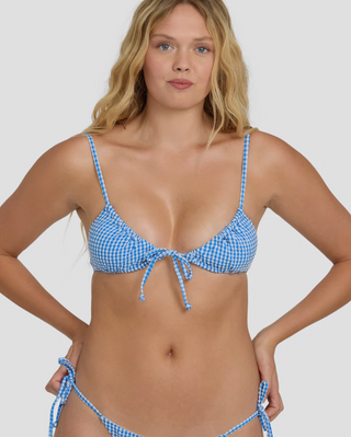 Mini Wave Check Cara Bralette Bikini Top (TRB1)