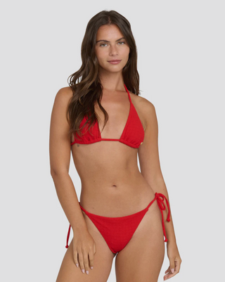 Rising Tide Tie-Side Tanga Bikini Bottoms (FIESTA RED)