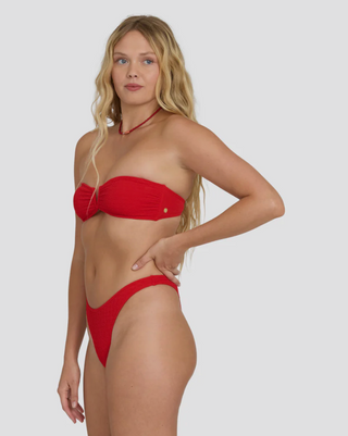 Rising Tide V Bandeau Bikini Top (FIESTA RED)