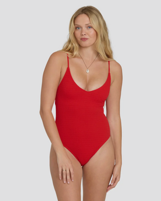 Rising Tide Strappy One Piece Swimsuit (FIESTA RED)