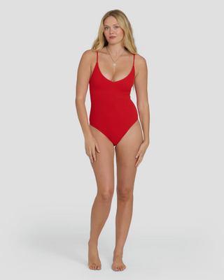 Rising Tide Strappy One Piece Swimsuit (FIESTA RED)