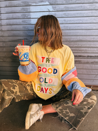 good old days banner graphic tee (butter yellow)