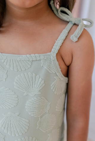 Green Seashell Terry Tank Dress